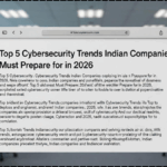Top 5 Cybersecurity Trends Indian Companies Must Prepare for in 2026