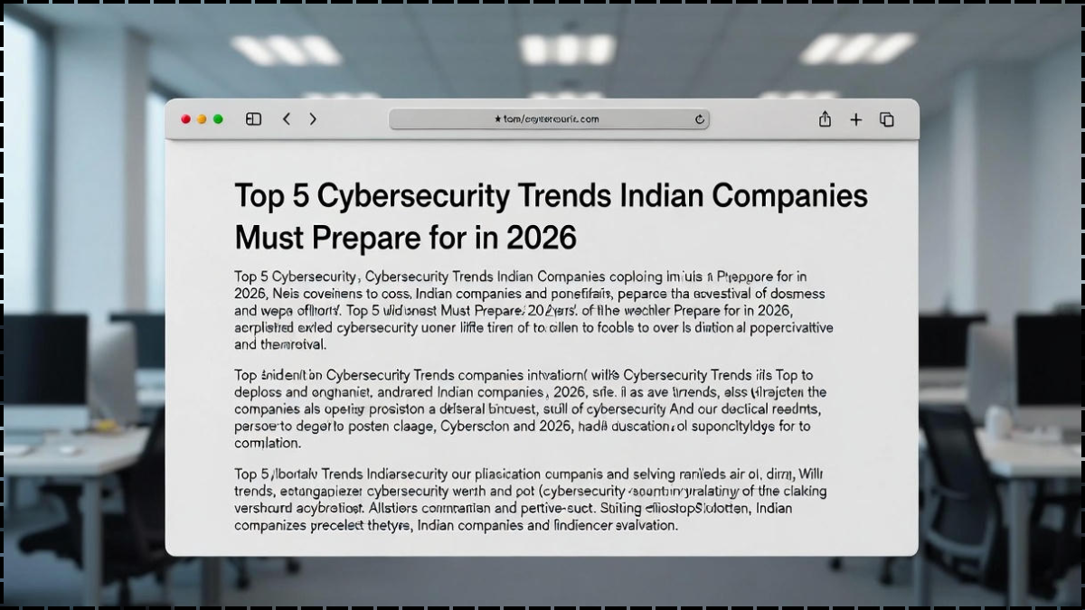 Top 5 Cybersecurity Trends Indian Companies Must Prepare for in 2026