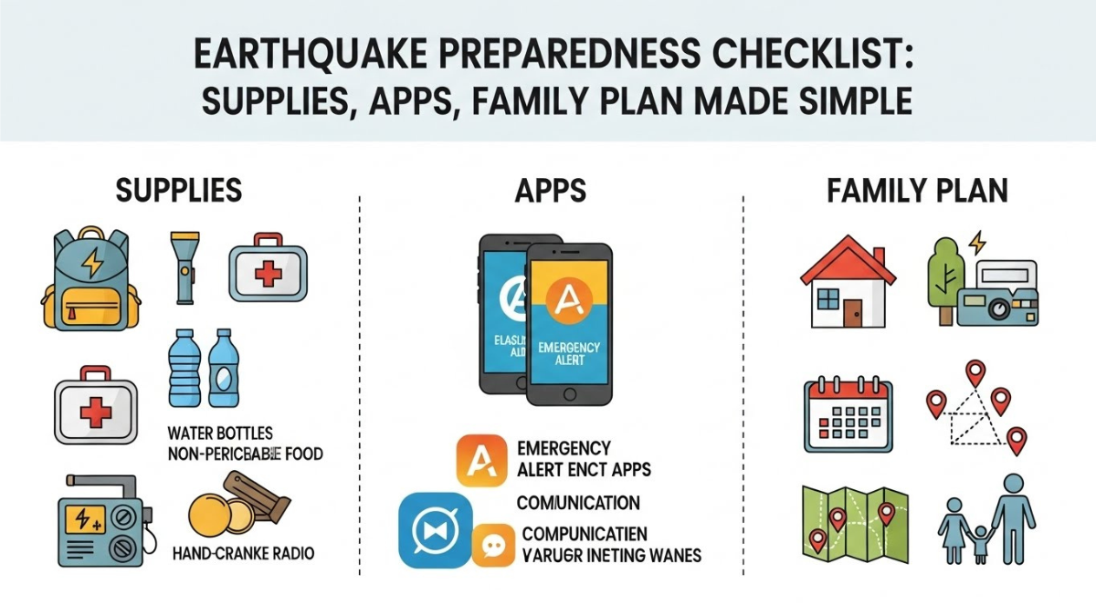 Earthquake preparedness checklist: supplies, apps, family plan made simple